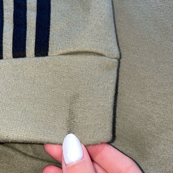 Adidas womens XL olive green crew sweatshirt 3 stripes long sleeve crew neck - Picture 6 of 6